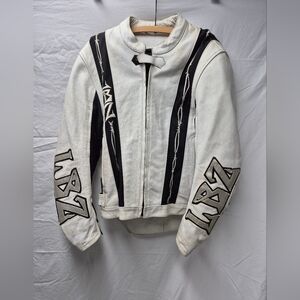 White and Black LBZ Motorcycle Jacket Medium
